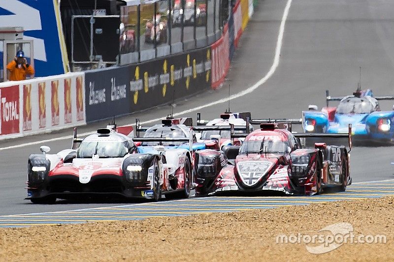 #1 Rebellion Racing Rebellion R-13: Andre Lotterer, Neel Jani, Bruno Senna, #8 Toyota Gazoo Racing Toyota TS050: Sébastien Buemi, Kazuki Nakajima, Fernando Alonso