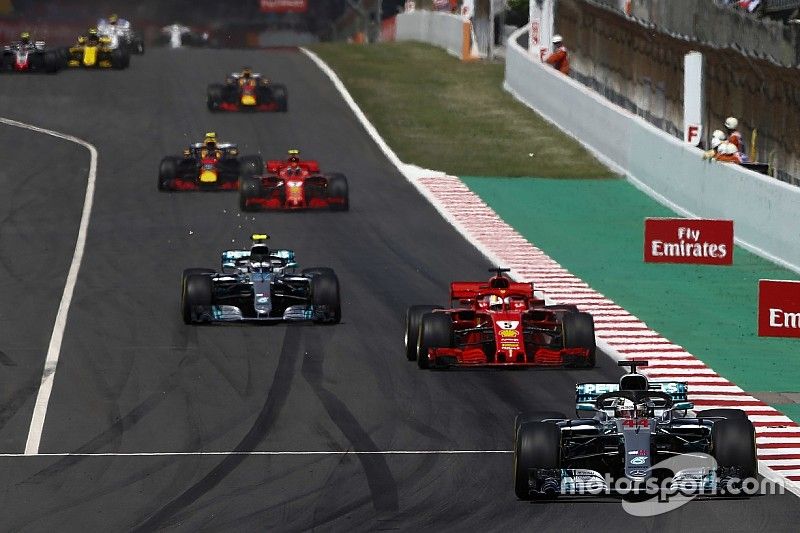 Lewis Hamilton, Mercedes AMG F1 W09, Sebastian Vettel, Ferrari SF71H, Valtteri Bottas, Mercedes AMG F1 W09, Kimi Raikkonen, Ferrari SF71H,Max Verstappen, Red Bull Racing RB14, Daniel Ricciardo, Red Bull Racing RB14