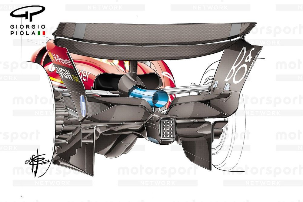 Difusor del Ferrari SF-24 en el GP de Espa&ntilde;a