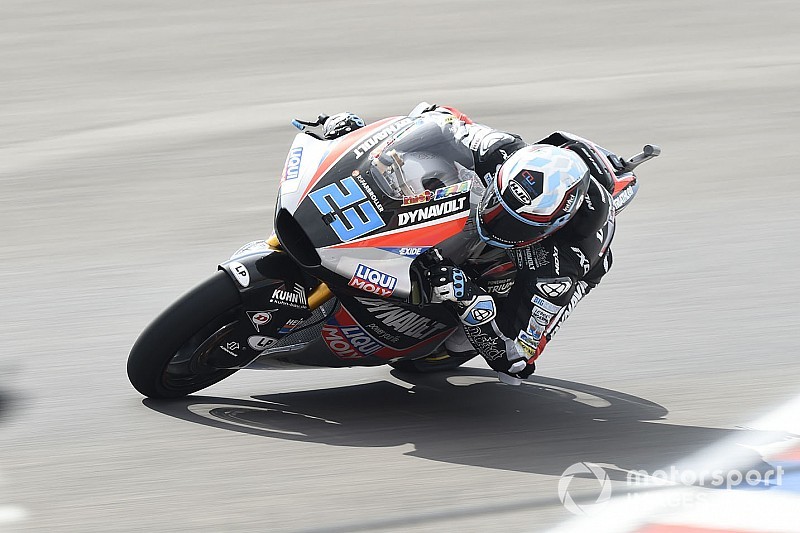 Moto2, Austin, Libere 2: Schrotter sempre al top, Marini è quarto