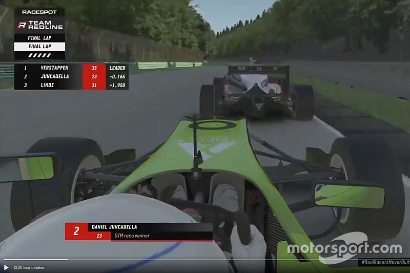 VIDEO: Verstappen en Juncadella toucheren in laatste ronde