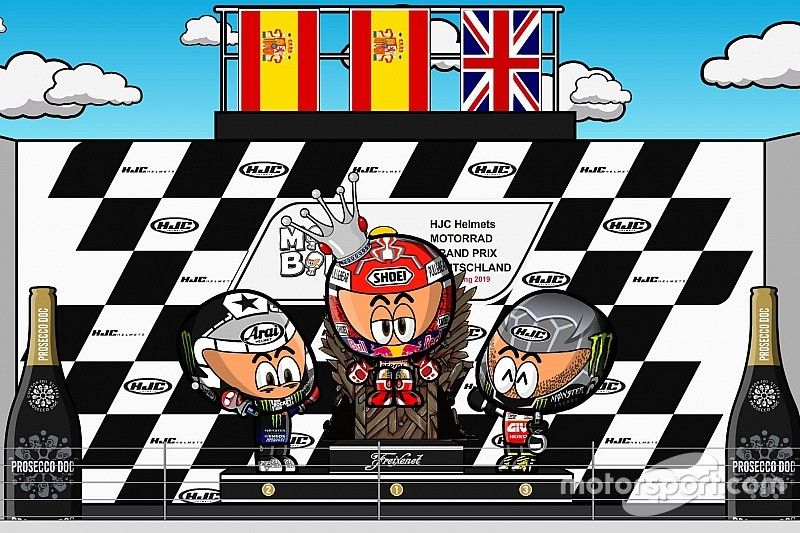 El podio del GP de Alemania de MotoGP 2019, por MiniBikers