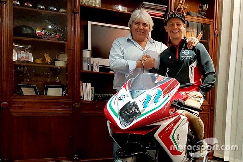 Dominique Aegerter, Team MV Agusta Forward Racing, mit Giovanni Cuzari