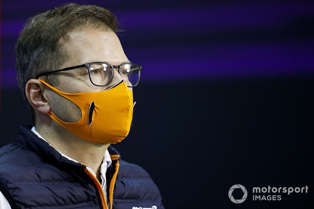 Andreas Seidl, Takım Patronu, McLaren, basın toplantısında