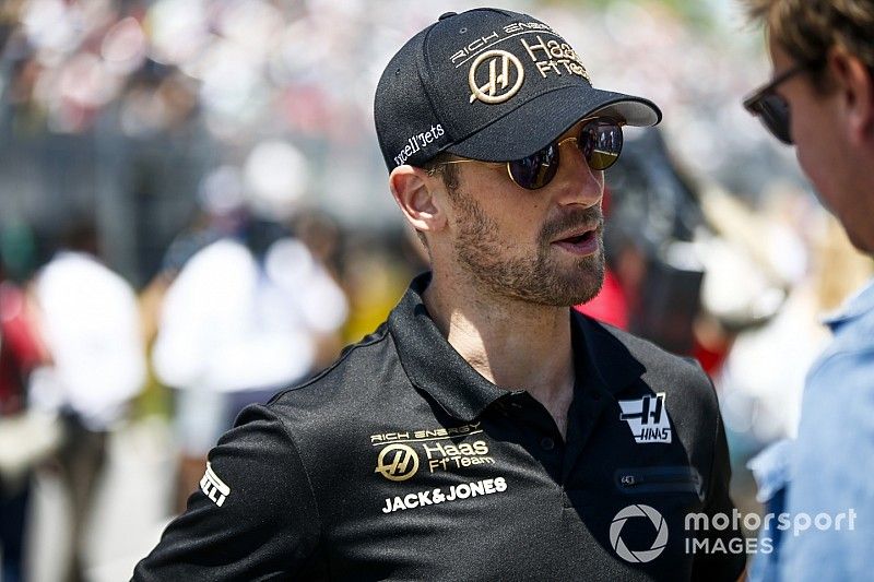 Romain Grosjean, Haas F1, in the drivers parade