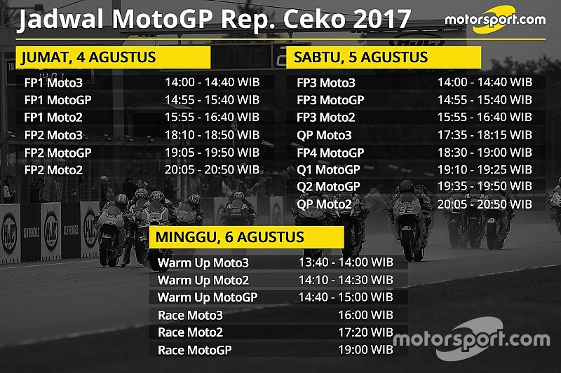 Jadwal lengkap MotoGP Rep. Ceko 2017