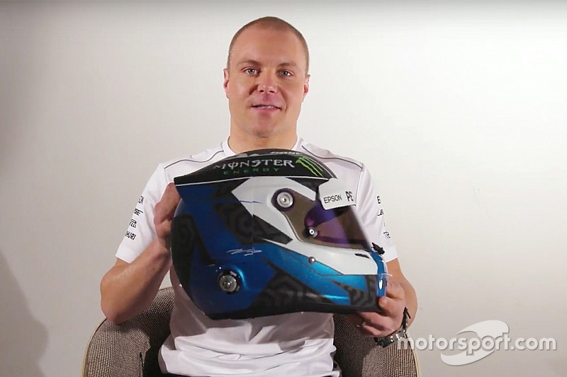 Mercedes: Bottas svela il casco 2018 dalla livrea opaca