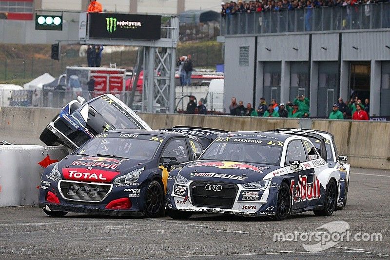 Sébastien Loeb, Team Peugeot Total, Andreas Bakkerud, EKS Audi Sport, Johan Kristoffersson, PSRX Volkswagen Sweden