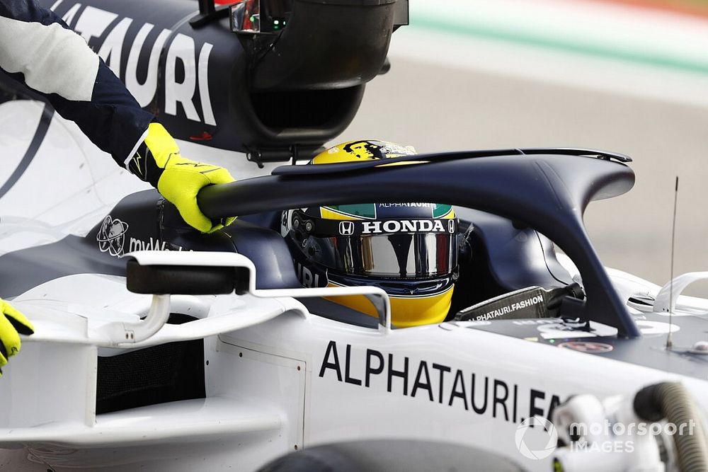 Pierre Gasly, AlphaTauri, on the grid