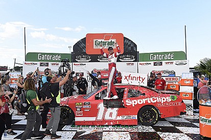 Denny Hamlin goes from last to first in Darlington Xfinity win