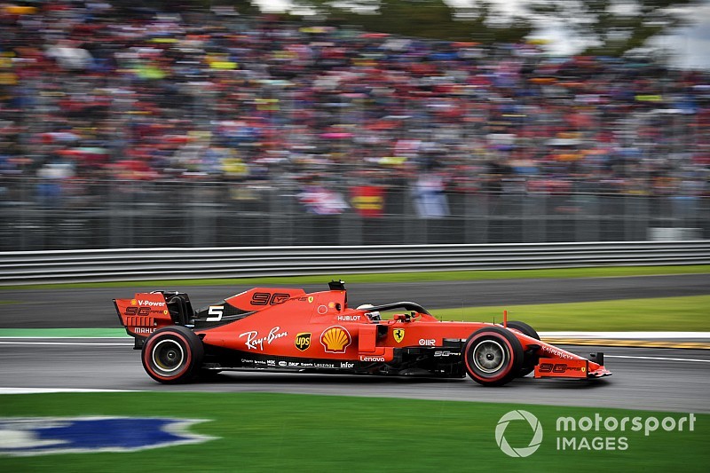 Vettel topt ingekorte derde training Italië, Verstappen naar P2