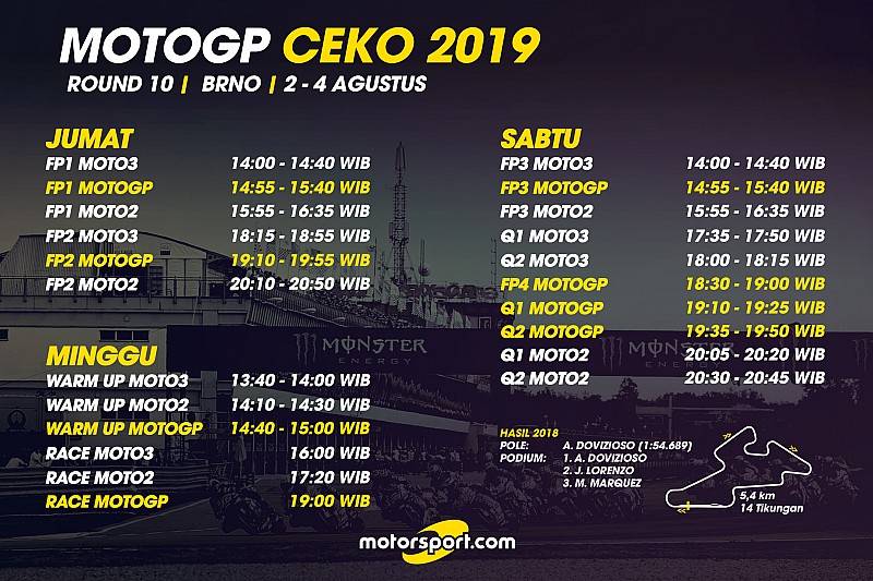 Jadwal lengkap MotoGP Ceko 2019