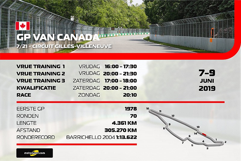 Hoe laat begint de Formule 1 Grand Prix van Canada?