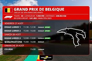 GP de Belgique F1 - Programme TV et guide d'avant-course