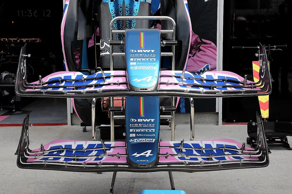 Alpine A523, dettaglio dell'ala anteriore