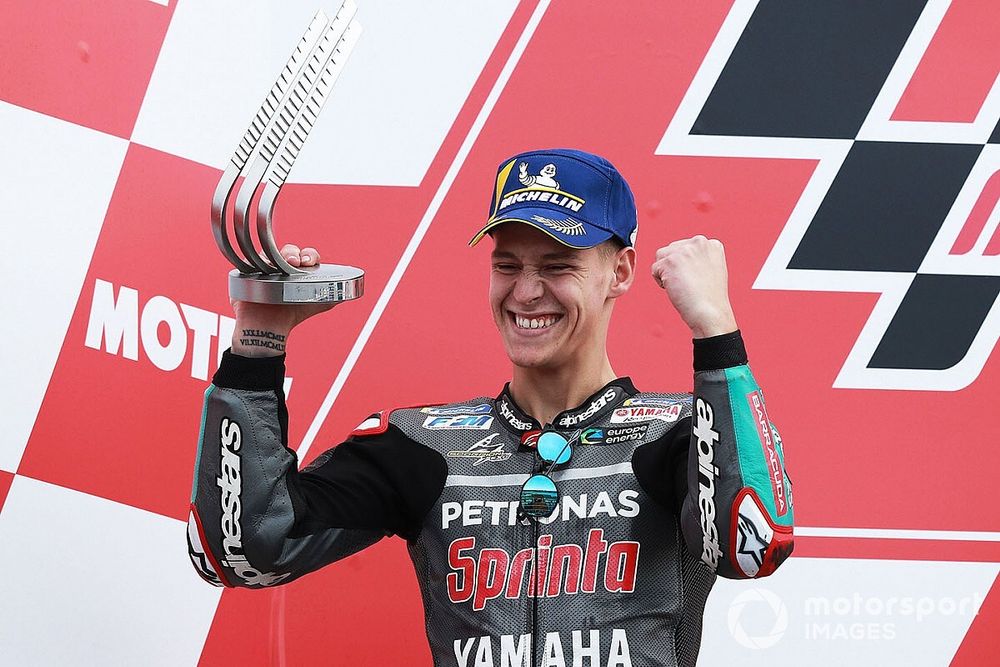 Podium: second place Fabio Quartararo, Petronas Yamaha SRT