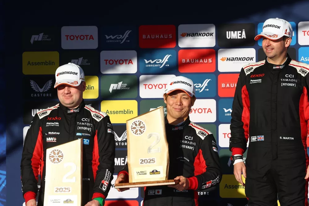 Podium: second place Takamoto Katsuta, Aaron Johnston, Toyota Gazoo Racing WRT Toyota GR Yaris Rally1