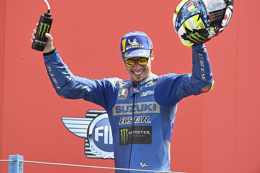 Podio: terzo classificato Joan Mir, Team Suzuki MotoGP