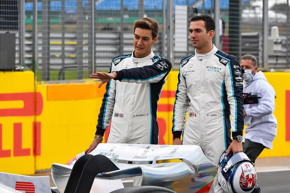 The 2022 Formula 1 car launch event on the Silverstone grid. George Russell, Williams and Nicholas Latifi, Williams