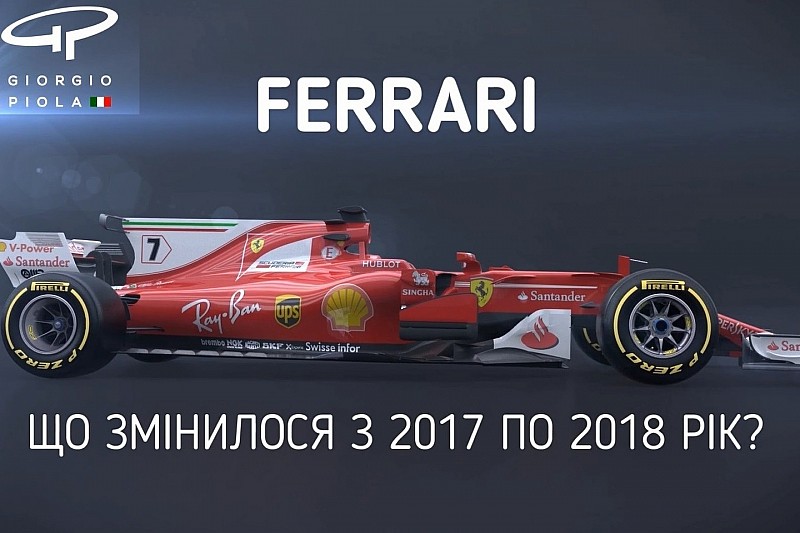 Відео: порівняння болідів Ferrari 2017 та 2018 років