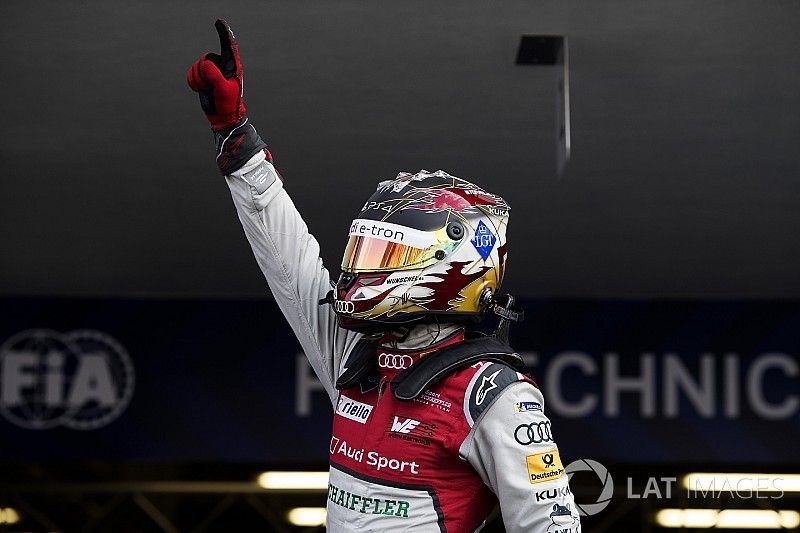 Daniel Abt, Audi Sport ABT Schaeffler, celebrates after winning the race