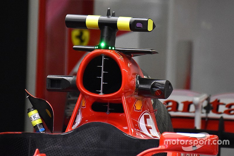 Ferrari: sei tubi di pitot nell'airbox della SF70H di Raikkonen