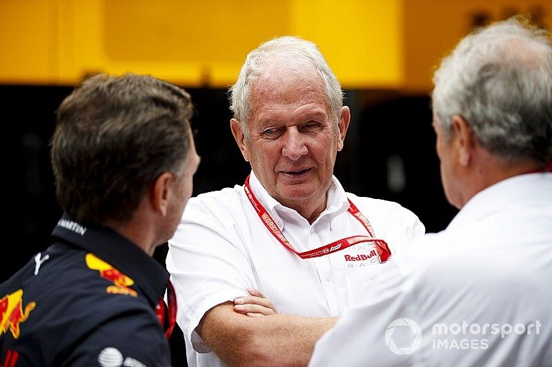 Christian Horner, Team Principal, Red Bull Racing en Helmut Marko, Consultant, Red Bull Racing 