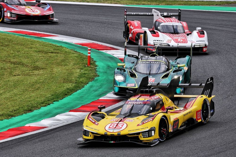 #83 AF Corse Ferrari 499P: Robert Kubica, Yifei Ye, Philip Hanson, #007 Aston Martin Thor Team Aston Martin Valkyrie: Harry Tincknell, Tom Gamble, #6 Porsche Penske Motorsport Porsche 963: Kevin Estre, Laurens Vanthoor, Matt Campbell