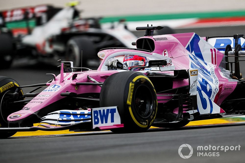 Sergio Perez, Racing Point RP20, Kevin Magnussen, Haas VF-20