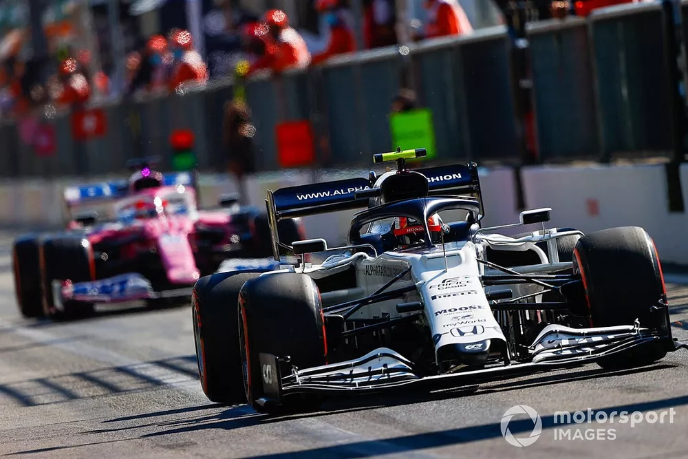Pierre Gasly, AlphaTauri AT01, Sergio Perez, Racing Point RP20
