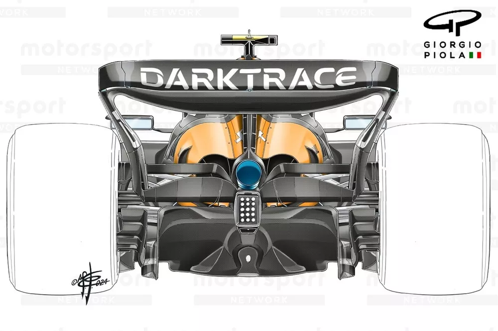 La beam wing della McLaren MCL38 