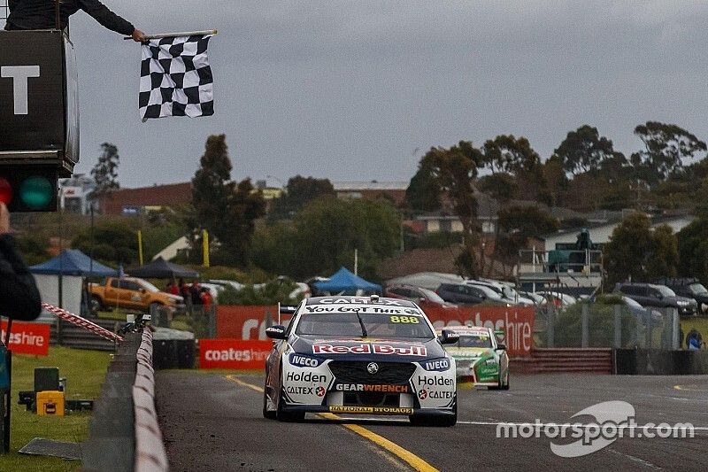 Jamie Whincup, Triple Eight Race Engineering Holden takes the chequered flag