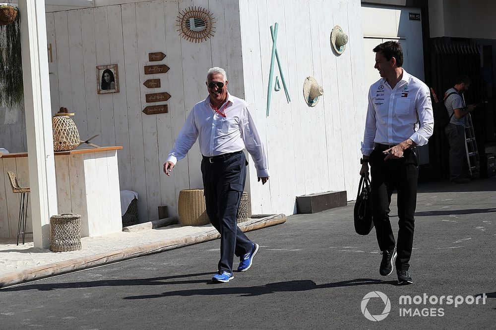 Lawrence Stroll and Toto Wolff, Executive Director (Business), Mercedes AMG