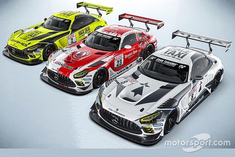 #2 Mercedes AMG-GT3 Evo, GetSpeed Performance, Maximilian Götz, Maximilian Buhk, Fabian Schiller, #23 Mercedes AMG-GT3 Evo, Fabian Schiller, Janine Hill, John Shoffner, #8 Mercedes AMG-GT3 Evo, GetSpeed Performance, Matthieu Vaxiviere, Emmanuel Collard e François Perrodo