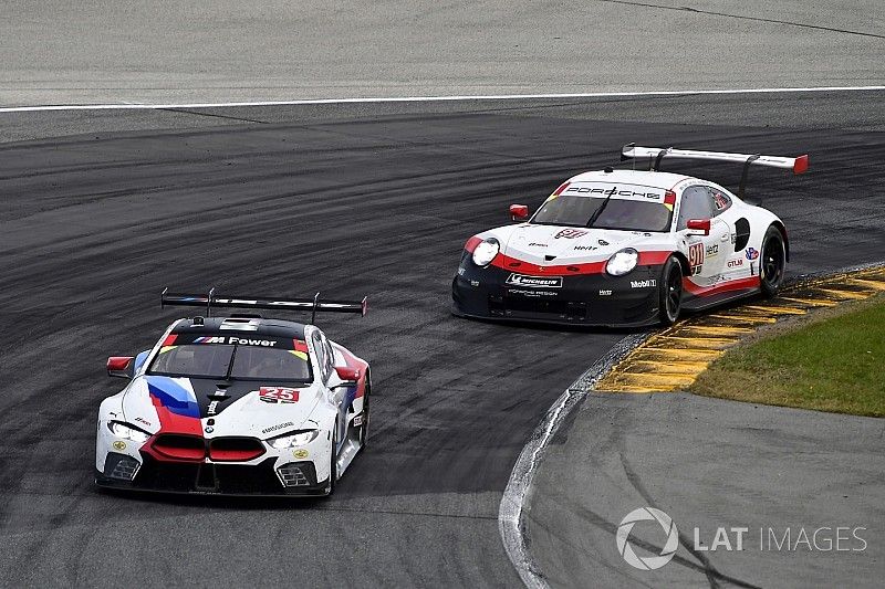 #25 BMW Team RLL BMW M8, GTLM: Bill Auberlen, Alexander Sims, Philipp Eng, Connor de Phillippi, #25 BMW Team RLL BMW M8, GTLM: Bill Auberlen, Alexander Sims, Philipp Eng, Connor de Phillippi, #911 Porsche Team North America Porsche 911 RSR, GTLM: Patrick Pilet, Nick Tandy, Frédéric Makowiecki