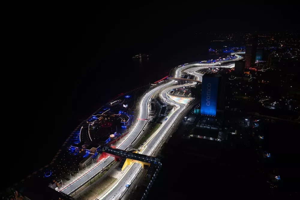 Jeddah Corniche circuit night view