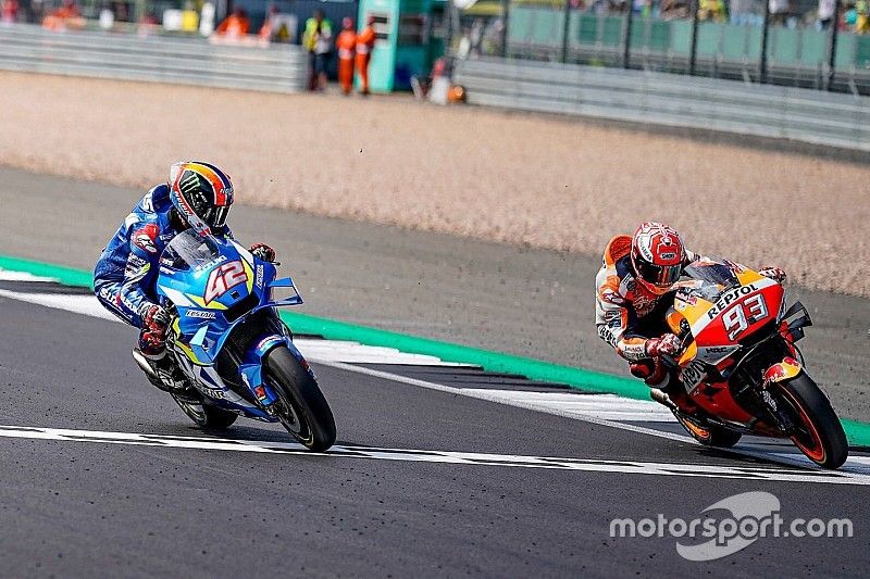 Il vincitore della gara Alex Rins, Team Suzuki MotoGP, il secondo classificato Marc Marquez, Repsol Honda Team
