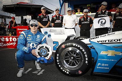 Reacción de Newgarden en Gateway, que se lleva la pole