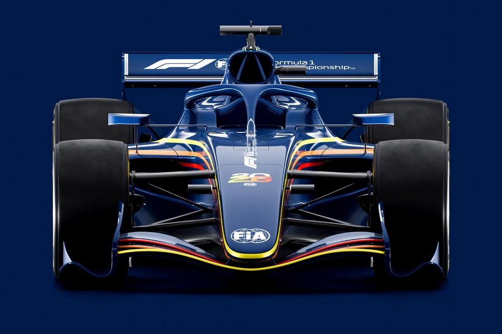 Render de un coche de F1 2026 con las nuevas reglas
