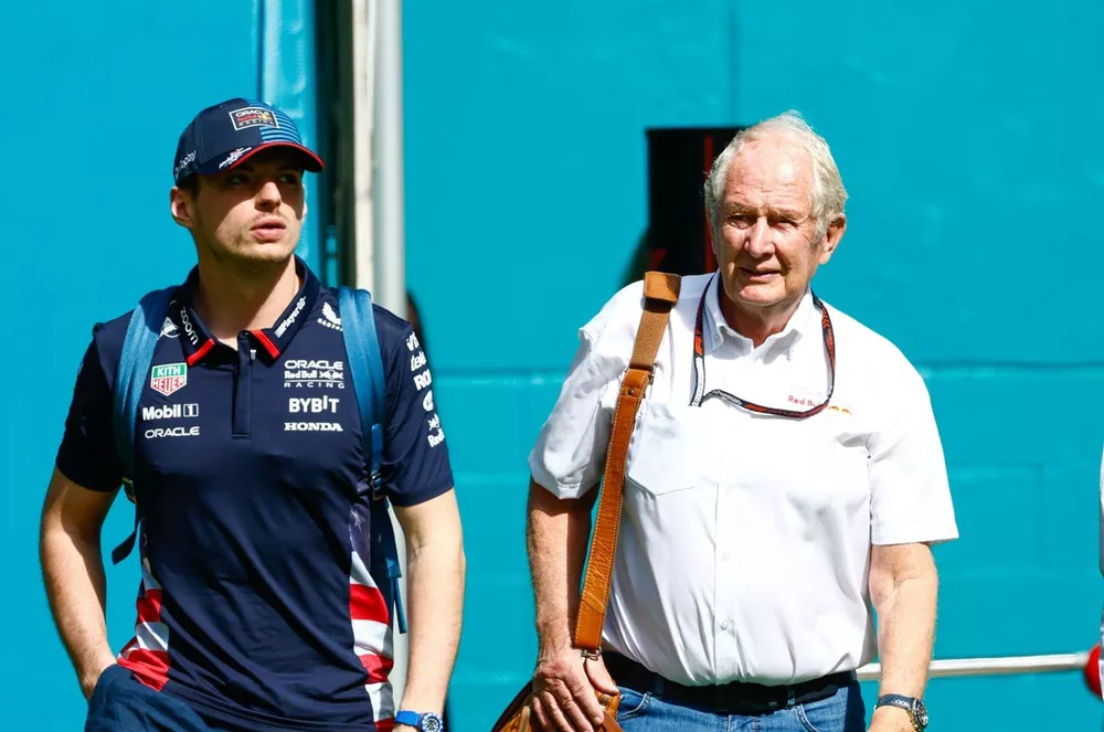 Max Verstappen, Red Bull Racing, Helmut Marko, Consultor, Red Bull Racing y Raymond Vermeulen, manager de Max Verstappen.