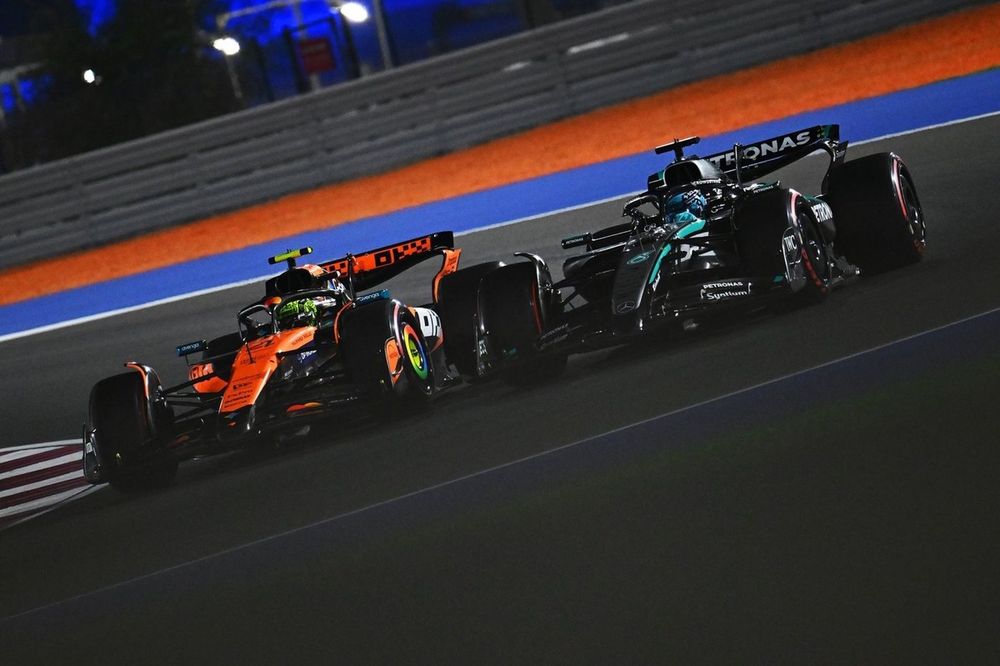 Lando Norris, McLaren, George Russell, Mercedes