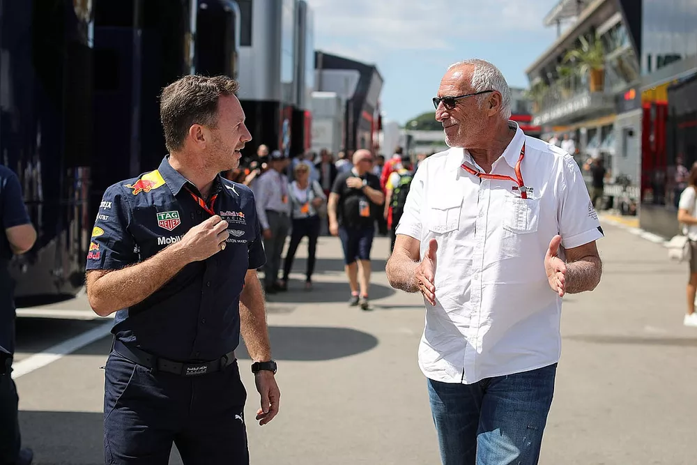 Christian Horner, Team Principal Red Bull Racing et Dietrich Mateschitz, fondateur et pr&eacute;sident de Red Bull