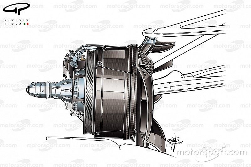 Mercedes F1 W08 brake duct at Canadian GP