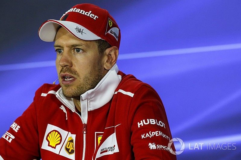 Sebastian Vettel, Ferrari in the Press Conference