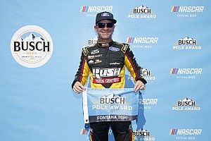 Bowyer narrowly beats out Johnson for Fontana pole