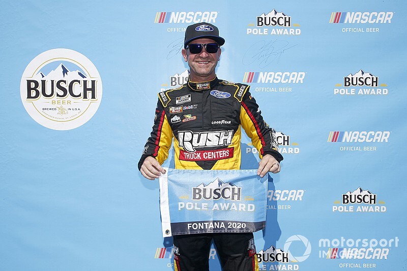 Bowyer narrowly beats out Johnson for Fontana pole