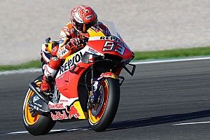 Valencia MotoGP: Marquez brushes off crash to top warm-up