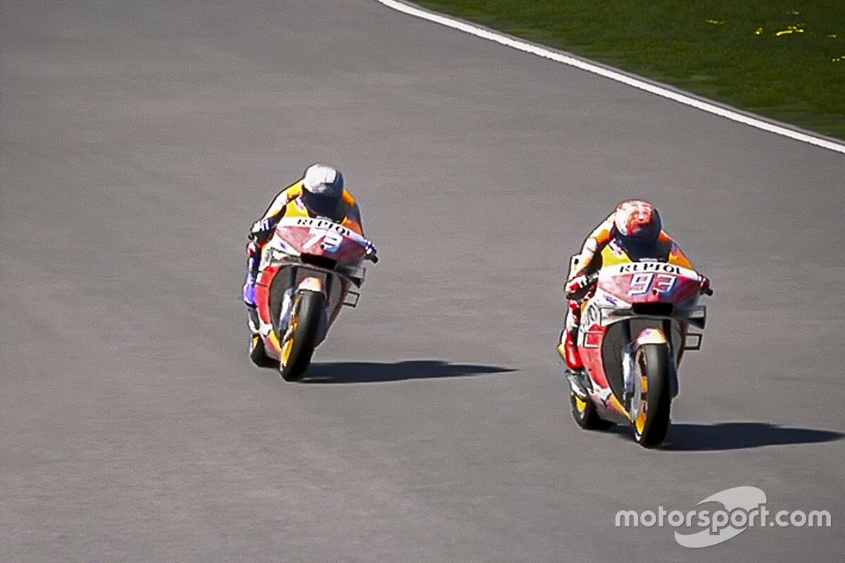 Alex Márquez arrebata a Marc su primera victoria virtual; podio de Rossi