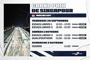 Le programme du GP de Singapour F1