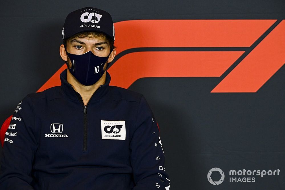 Pierre Gasly, AlphaTauri, in a Press Conference